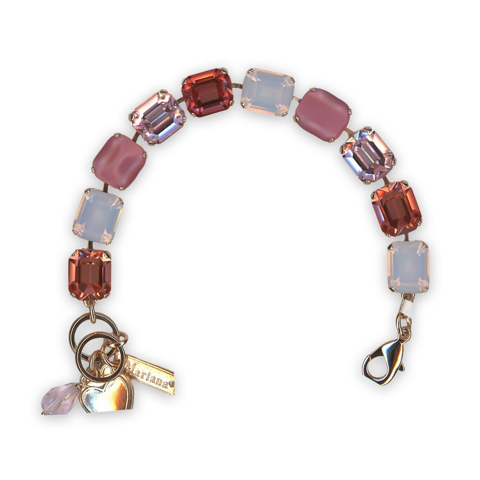 B-4414-1129-RG (1) Bracelet by Mariana Love Joy Of Life Coll. Lovely Rose Peach, White Opal, Lt Rose, & Pink Opal Swarovski Crystals - Image 1