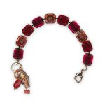 Bracelet By Mariana Delight Coll. Stunning Fuchsia, Padparadscha and Siam Swarovski Crystals - Image 3