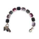 Bracelet by Mariana Peppermint Coll. Beautiful Rose, Jet, Lt Rose, & Silver Night Swarovski Crystals - Image 3