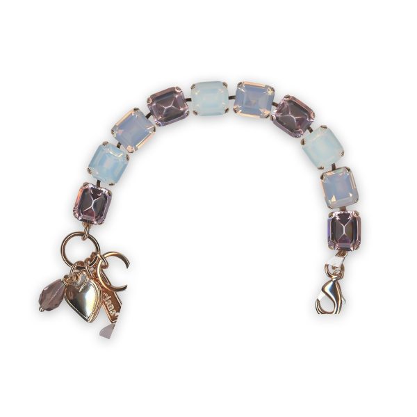 Bracelet by Mariana Jamaica Coll. Lovely Lt Amethyst, Rose Opal, & White Opal Swarovski Crystals
