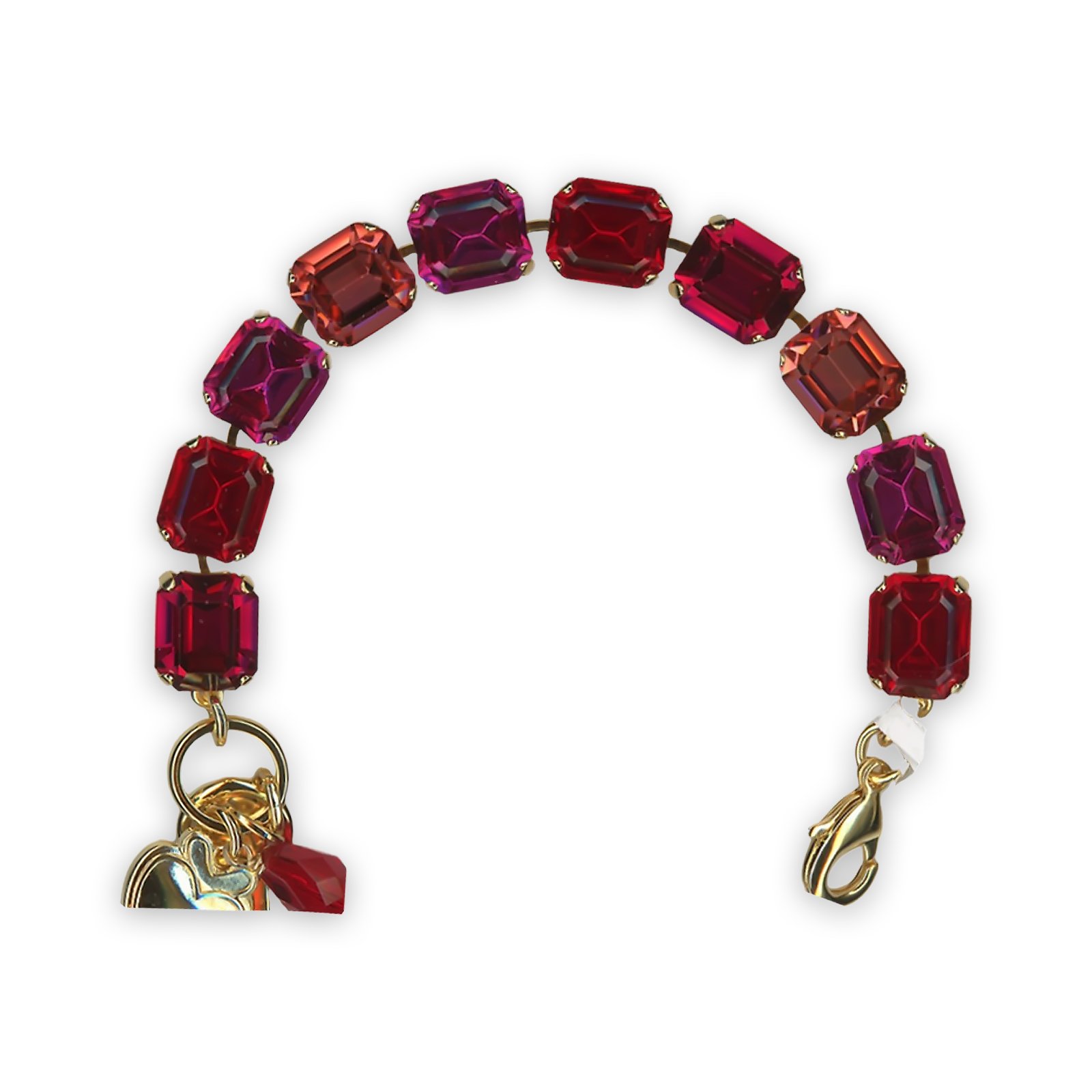 B-4414-2140-YG (1) Bracelet by Mariana Firefly Natures Coll. Stunning Siam, Ruby, Fuchsia, & Padparadscha Swarovski Crystals - Image 1