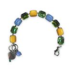 Bracelet by Mariana Lemon Twist Coll. Adorable Yellow Opal, Peridot, Olivine, & Blue Opal Swarovski Crystals