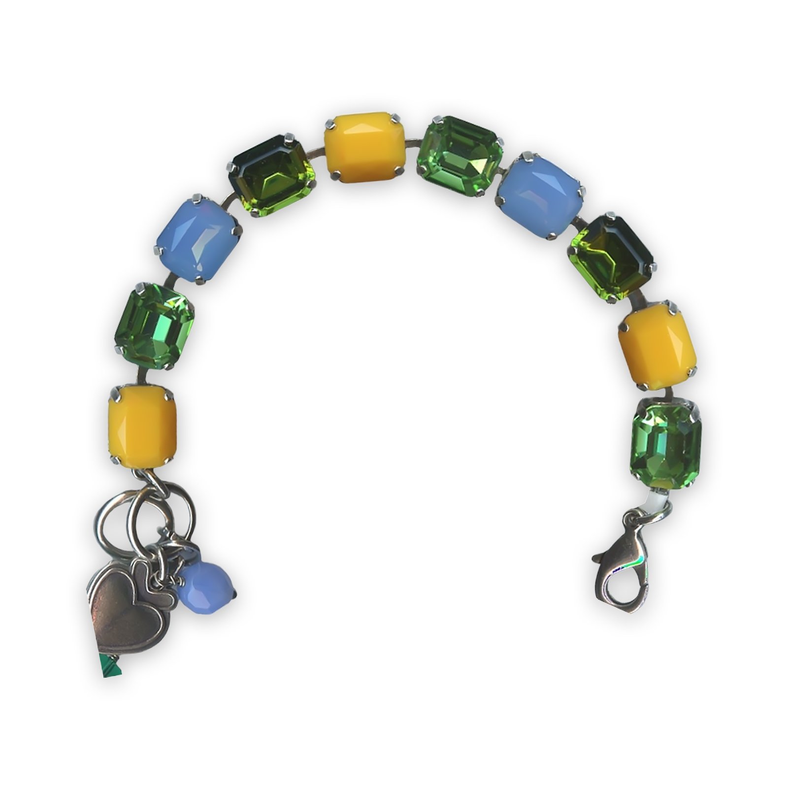 B-4414-400-SP (1) Bracelet by Mariana Lemon Twist Coll. Adorable Yellow Opal, Peridot, Olivine, & Blue Opal Swarovski Crystals - Image 1