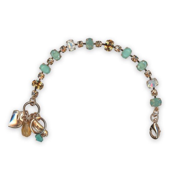 Bracelet by Mariana Summer Palace Coll. Adorable Turq, Pacific Opal, White Opal, & Lt Peach Austrian Crystals