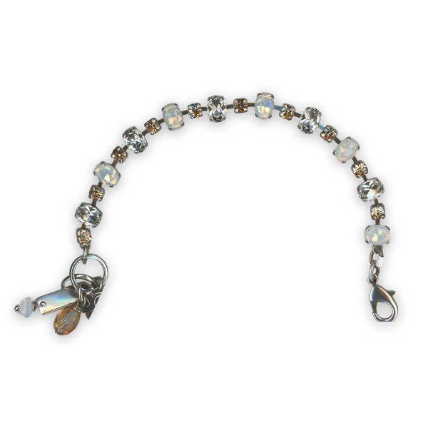 Bracelet by Mariana Kalahari Coll. Simply Elegant White Opal, Clear, & Lt Peach Austrian Crystals