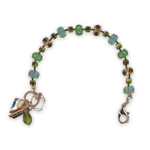 Bracelet by Mariana Evergreen Coll. Lovely Green Opal, Pacific Opal, Rose Gold, & Olivine Austrian Crystals