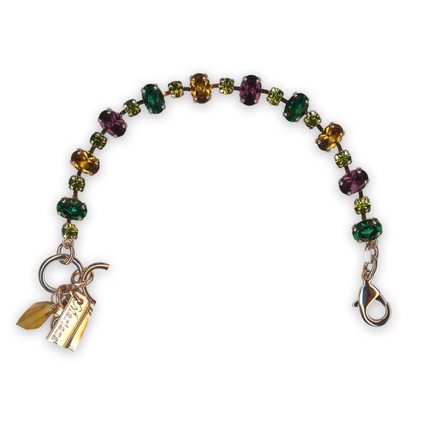 Bracelet by Mariana Winter Wonderland Coll. Elegant Emerald, Amethyst, Yellow, & Olive Green Austrian Crystals