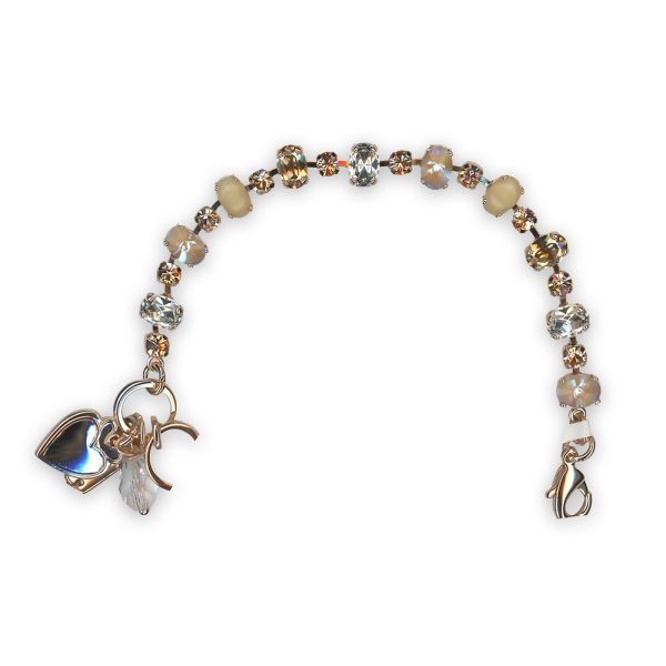 Bracelet by Mariana Peace Joy Of Life Coll. Elegant Sun Kissed Horizon, Riverstone, Clear, & Golden Shadow Austrian Crystals