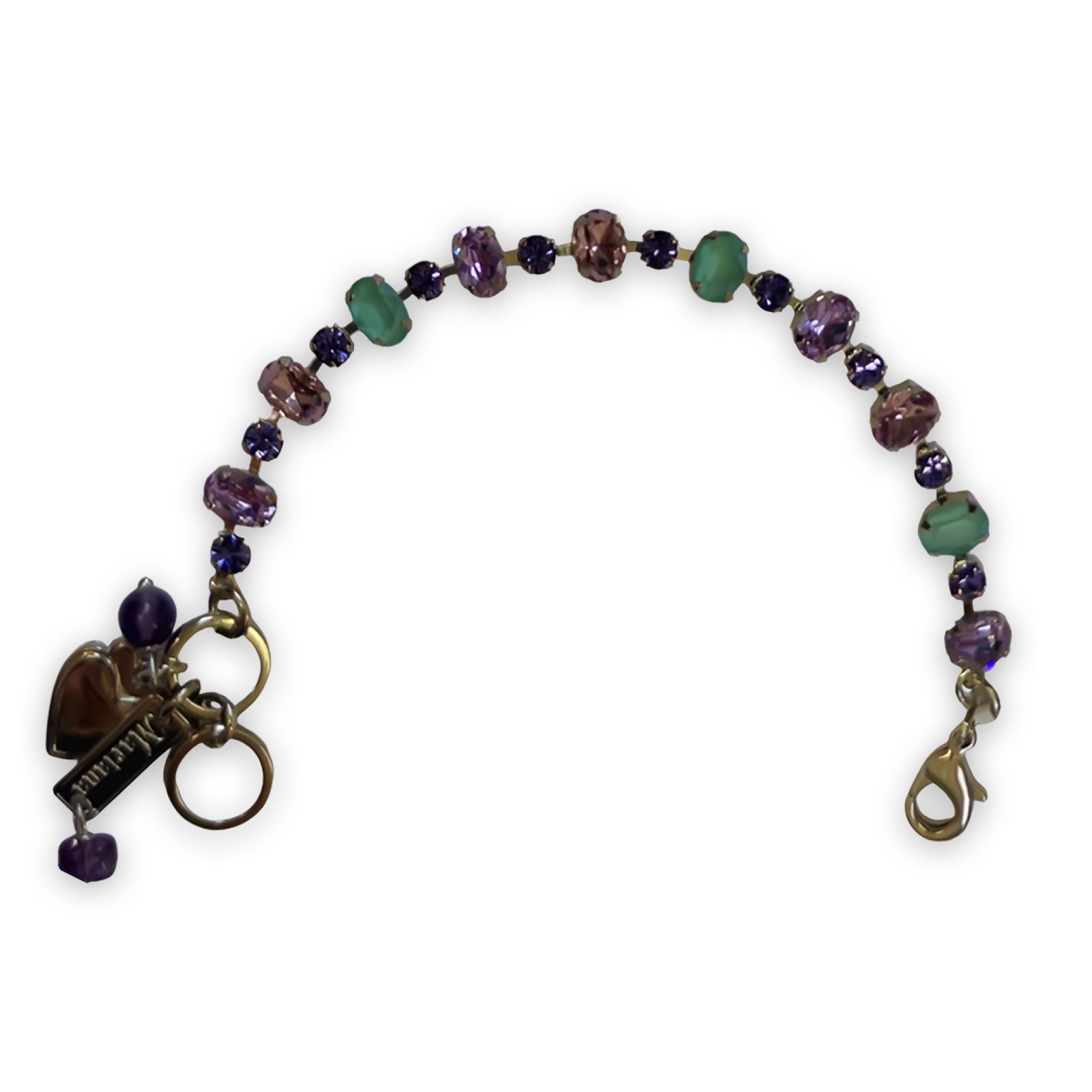 B-4508-1-1138-YG (1) Bracelet By Mariana Woman Adorable Amethyst and Rose Swarovski Crystals - Image 1