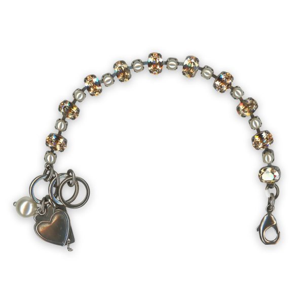 Bracelet by Mariana My Treasures Coll. Elegant Golden Shadow & Cream Pearl Austrian Crystals