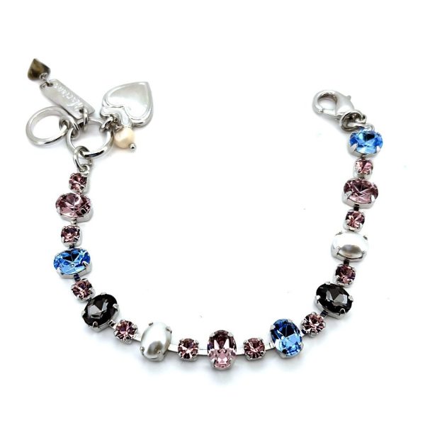Bracelet By Mariana Woman Fancy Violet and Aquamarine Swarovski Crystals