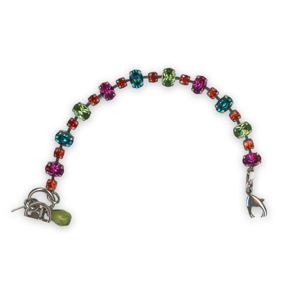 Bracelet by Mariana Tiger Lily Coll. Sassy Fuchsia, Blue Zircon, Olivine, & Hyacinth Austrian Crystals