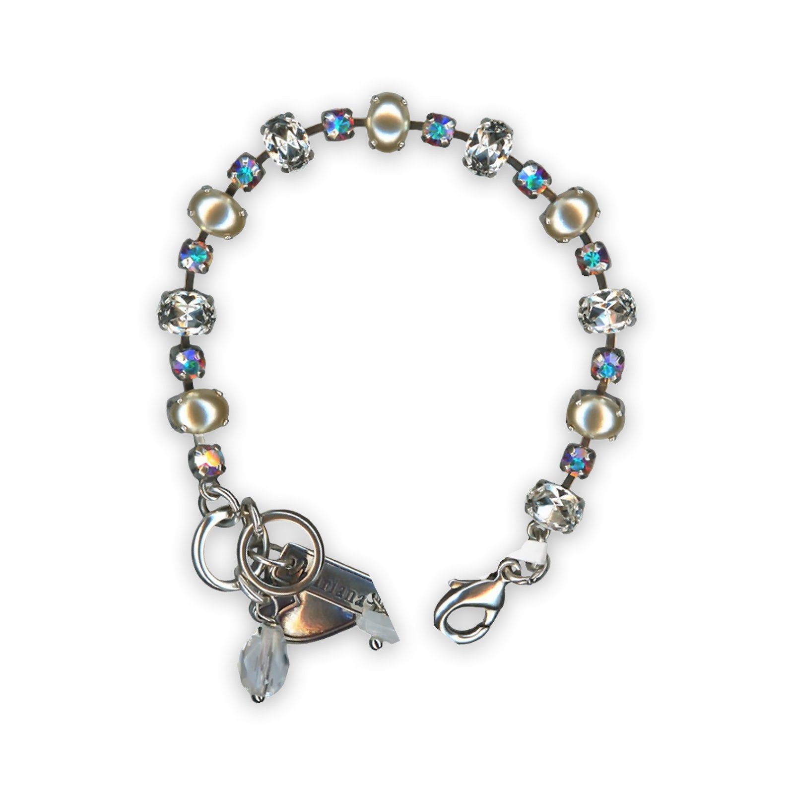 B-4508-1-139001-SP (1) Bracelet by Mariana My Treasures Coll. Timeless Cream Pearl, Clear, & AB Austrian Crystals - Image 1