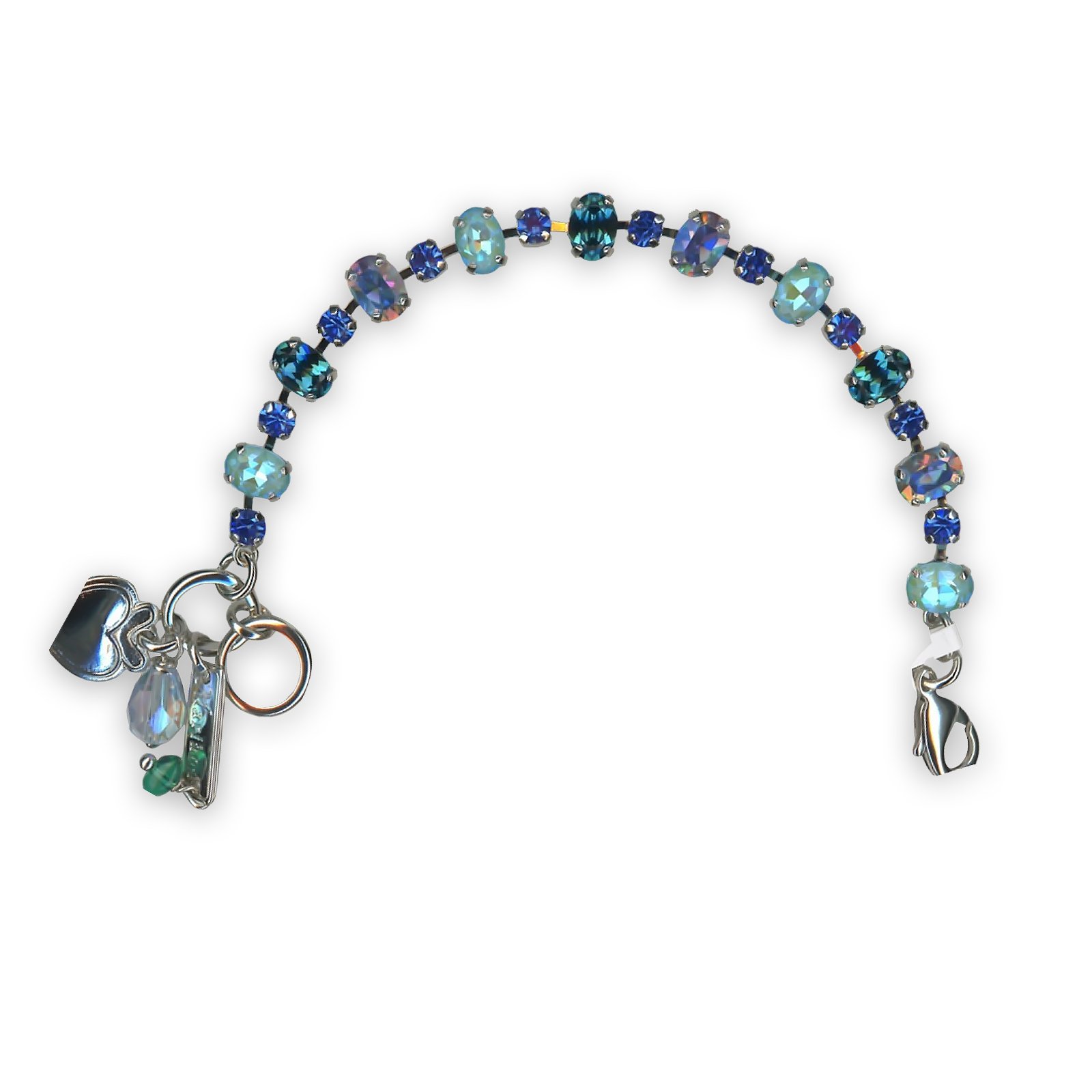 B-4508-1-140-4-SP (1) Bracelet by Mariana Tranquil Joy of Life Coll. Gorgeous Teal, Ocean Delite, AB, & Capri Blue Austrian Crystals - Image 1