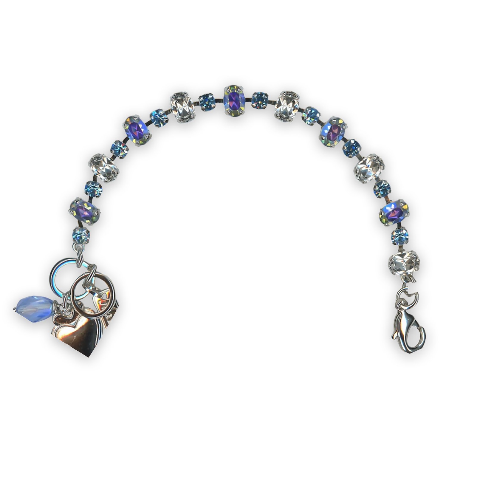 B-4508-1-141-SP (1) Bracelet by Mariana Italian Ice Coll. Glitzy AB, Clear, & Aquamarine Austrian Crystals - Image 1