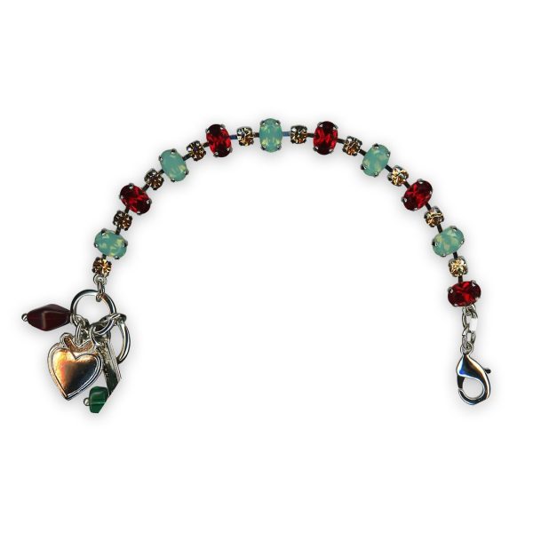 Bracelet by Mariana My Treasures Coll. Elegant Siam, Pacific Opal, & Smoked Topaz Austrian Crystals