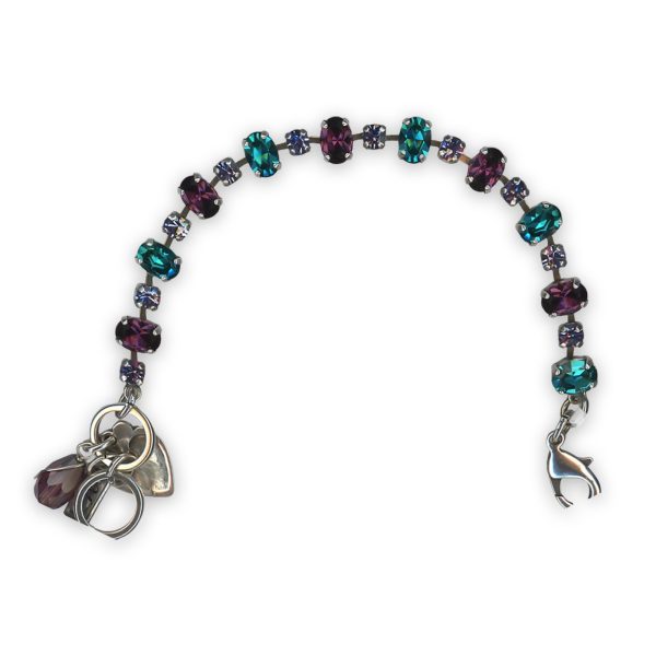 Bracelet by Mariana Peacock Nature Coll. Glamorous Amethyst, Indicolite, & Tanzanite Austrian Crystals