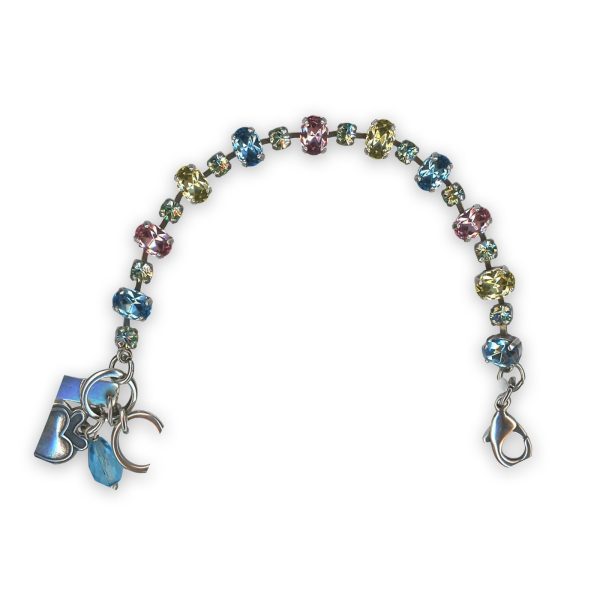 Bracelet By Mariana Woman Adorable Aquamarine and Rose Swarovski Crystals