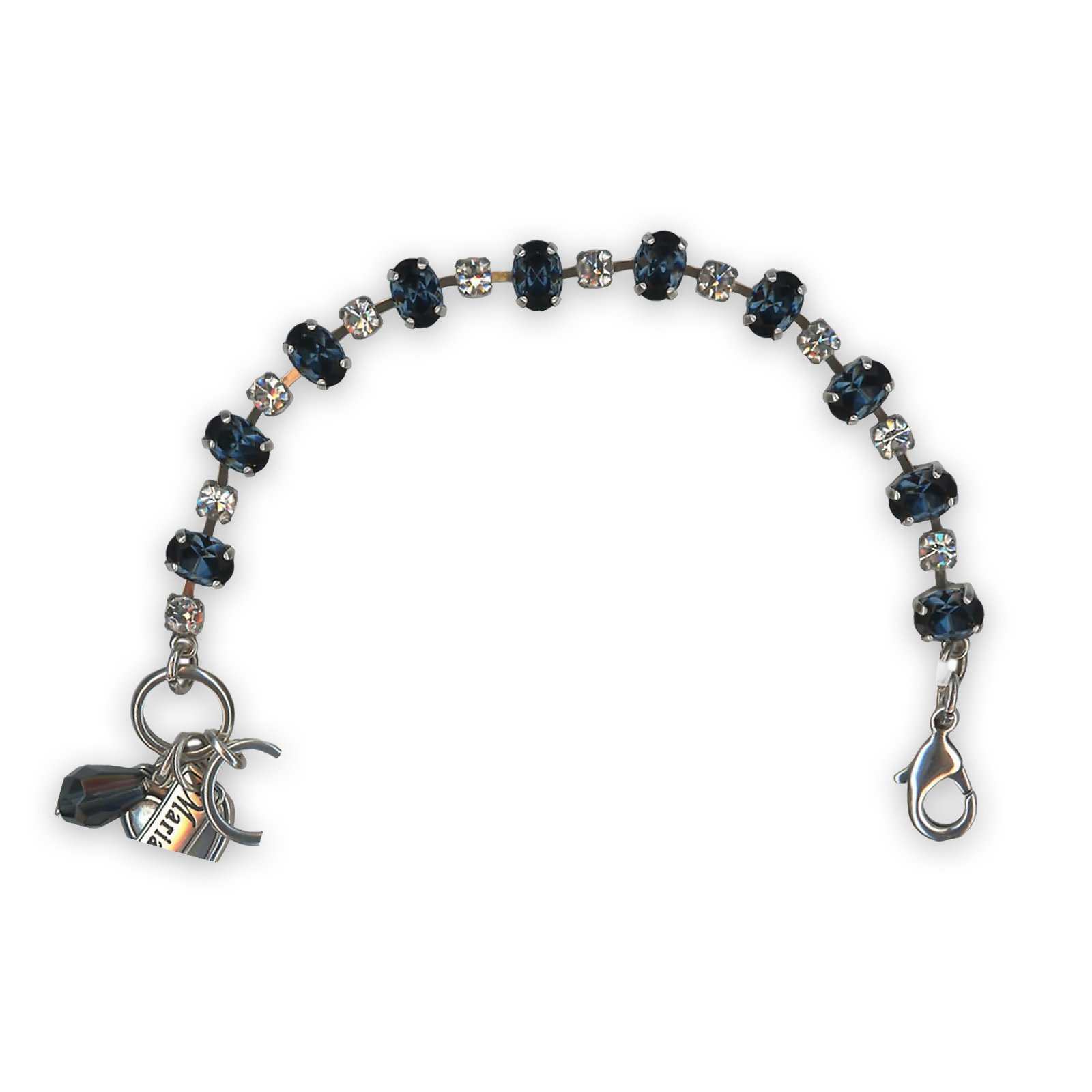 B-4508-1-2142-SP (1) Bracelet by Mariana Spring 2019 Coll. Elegant Montana Blue & Clear Austrian Crystals - Image 1