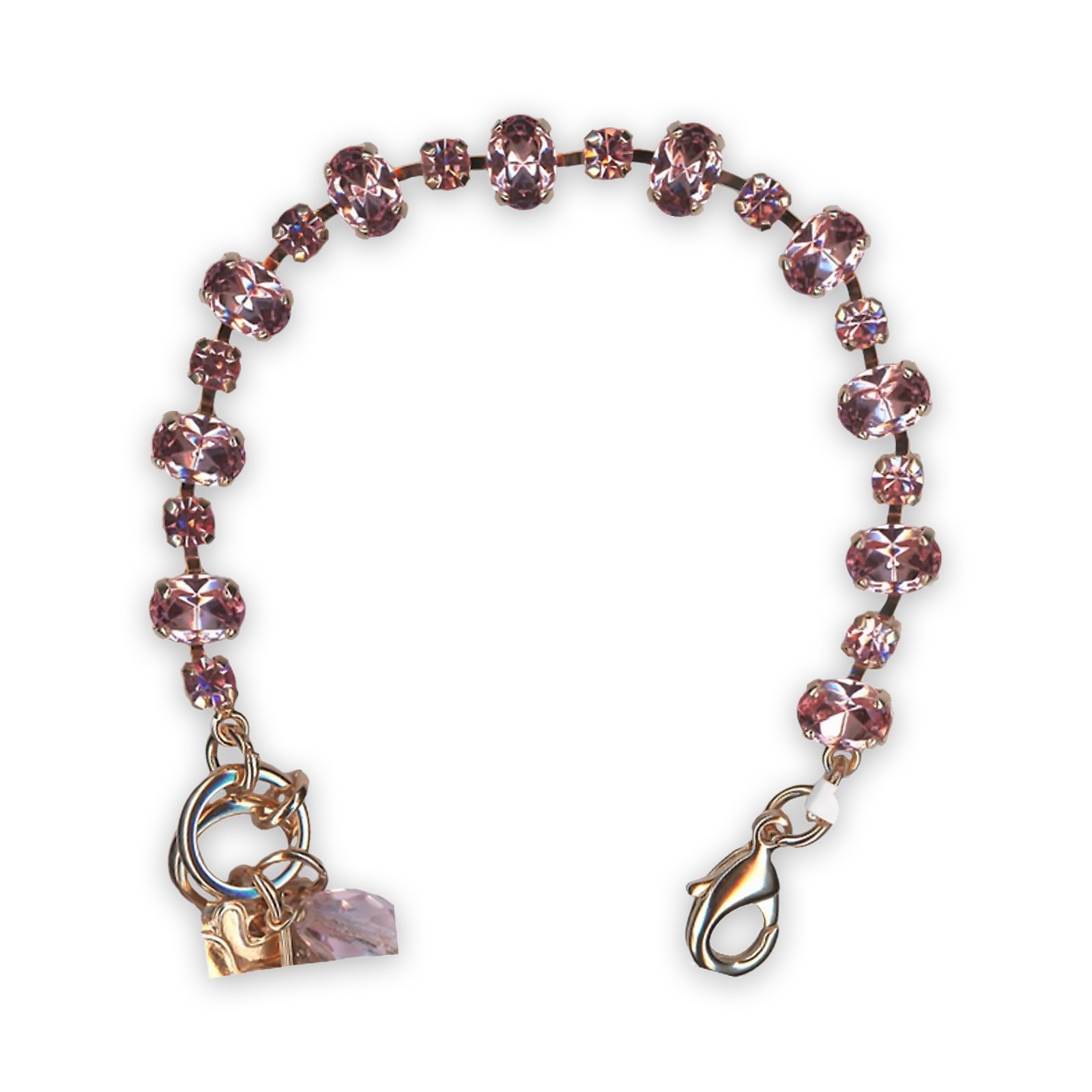 B-4508-1-223223-RG (1) Bracelet By Mariana Woman Lovely Lt Rose Swarovski Crystals - Image 1