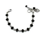 Bracelet By Mariana Woman Exquisite Jet Black and Clear Swarovski Crystals
