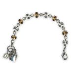 Bracelet by Mariana Barbados Coll. Timeless Lt Colorado Topaz, Cream Pearl, & Clear Austrian Crystals