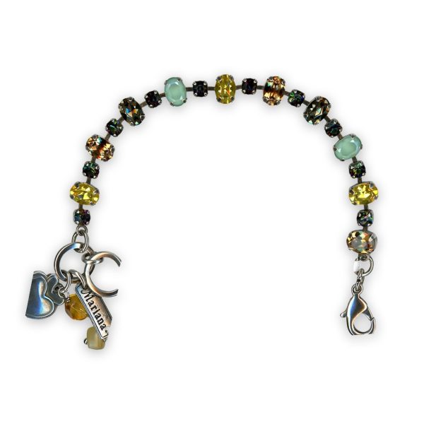 Bracelet by Mariana Galaxy Coll. Gorgeous Yellow, Champagne, Pacific Opal, & Black Diamond Austrian Crystals