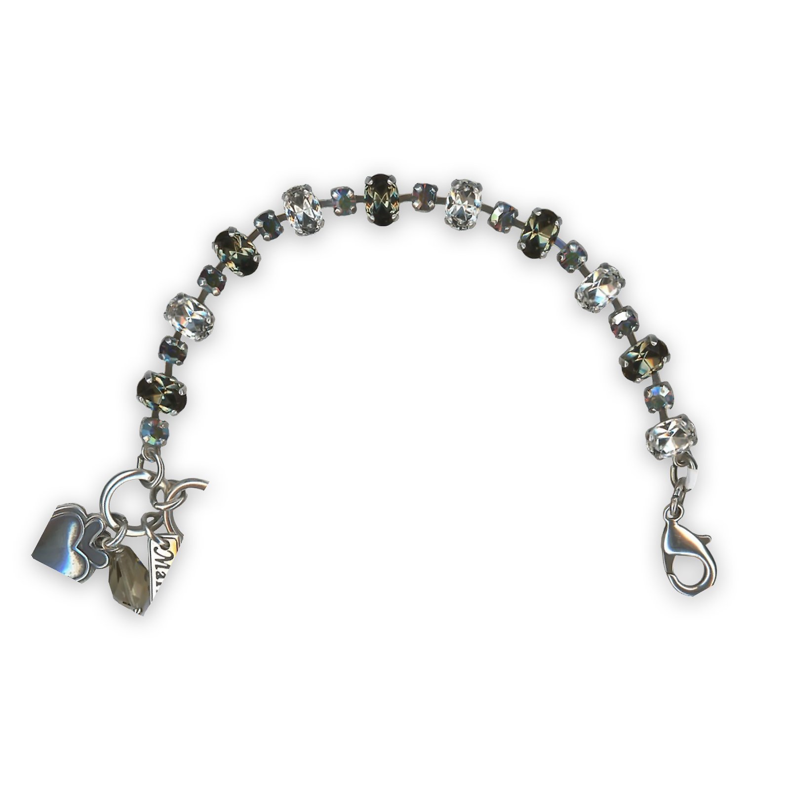 B-4508-1-512-SP (1) Bracelet By Mariana Woman Black Diamond and Moonlight Swarovski Crystals - Image 1