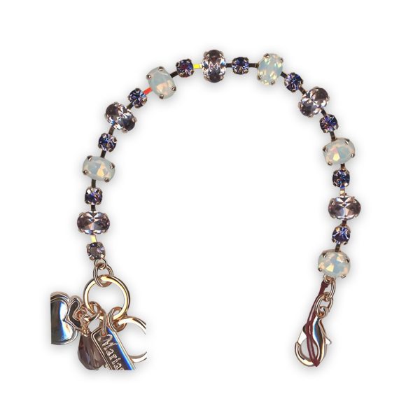 Bracelet by Mariana Purple Rain Coll. Simply Elegant Amethyst Mineral & White Opal Austrian Crystals