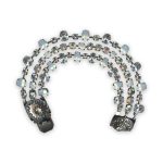 Bracelet By Mariana Silk Coll. Timeless White Opal, Clear and Grey Opal Swarovski Crystals - Image 3