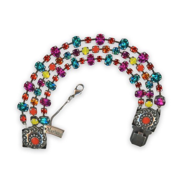 Bracelet By Mariana Woman Sassy Fuchsia, Opal and Blue Zircon Swarovski Crystals