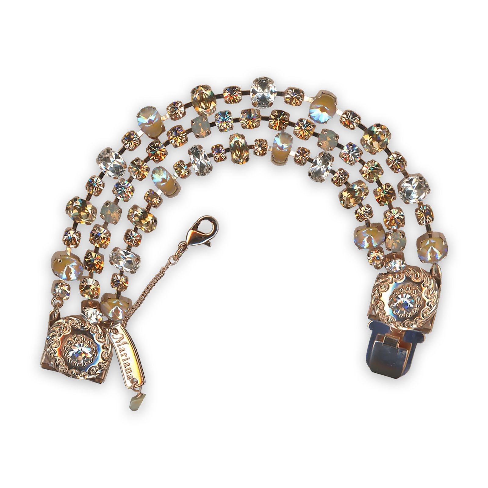 B-4508-1125-RG (1) Bracelet By Mariana Joy Of Life Coll. Elegant Sun Kissed Horizon and Golden Swarovski Crystals - Image 1