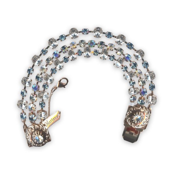 Bracelet By Mariana Woman Multi Tier Clear and Moonlight Swarovski Crystals