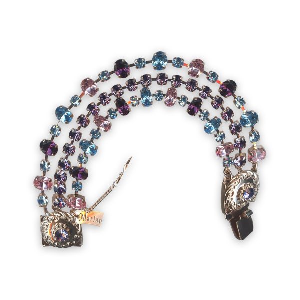 Bracelet By Mariana Woman Glamorous Amethyst and Light Rose Swarovski Crystals