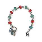 Bracelet by Mariana Happiness Joy Of Life Coll. Fab Howlite Chinese Turq. Mineral, Cream Pearl, & Red Coral Austrian Crystals - Image 3