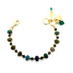Bracelet by Mariana Woman Fab Jade and Lapis Lazuli Minerals and Blue Swarovski Crystals