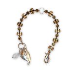 Bracelet by Mariana My Treasures Coll. Exquisite Synthetic Opal Mineral, Golden Shadow, & White Opal Austrian Crystals