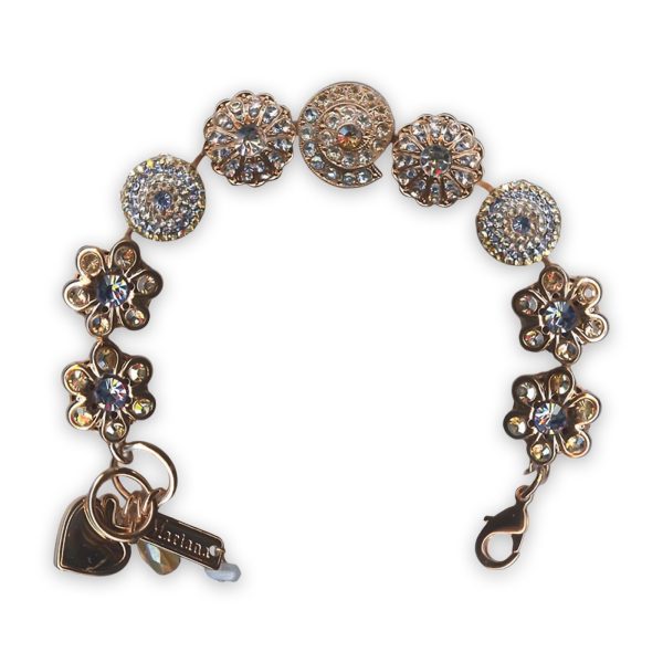 Bracelet By Mariana Woman Elegant Champagne and Sapphire Swarovski Crystals