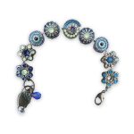 Bracelet by Mariana Zhang Coll. Gorgeous Royal Blue, Chrysolite Opal, Caribbean Blue Opal, & Lt Peach Swarovski Crystals - Image 2