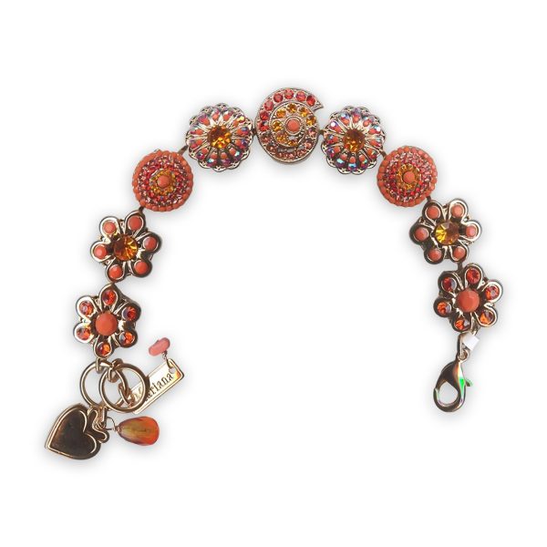 Bracelet by Mariana Saffron Coll. Beautiful Hyacinth, Coral, Mandarin, AB, & Padparadscha Swarovski Crystals