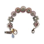Bracelet by Mariana Margarita Coll. Lovely Lt Rose, Aquamarine, White Opal, & Jonquil Swarovski Crystals - Image 3