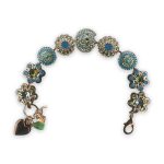 Bracelet by Mariana Caprioska Coll. Gorgeous Peridot, Caribbean Blue Opal, Aquamarine, & Turq Swarovski Crystals - Image 2
