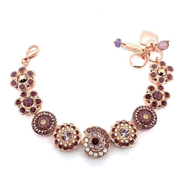Bracelet By Mariana Woman Elegant Amethyst and Opal Swarovski Crystals