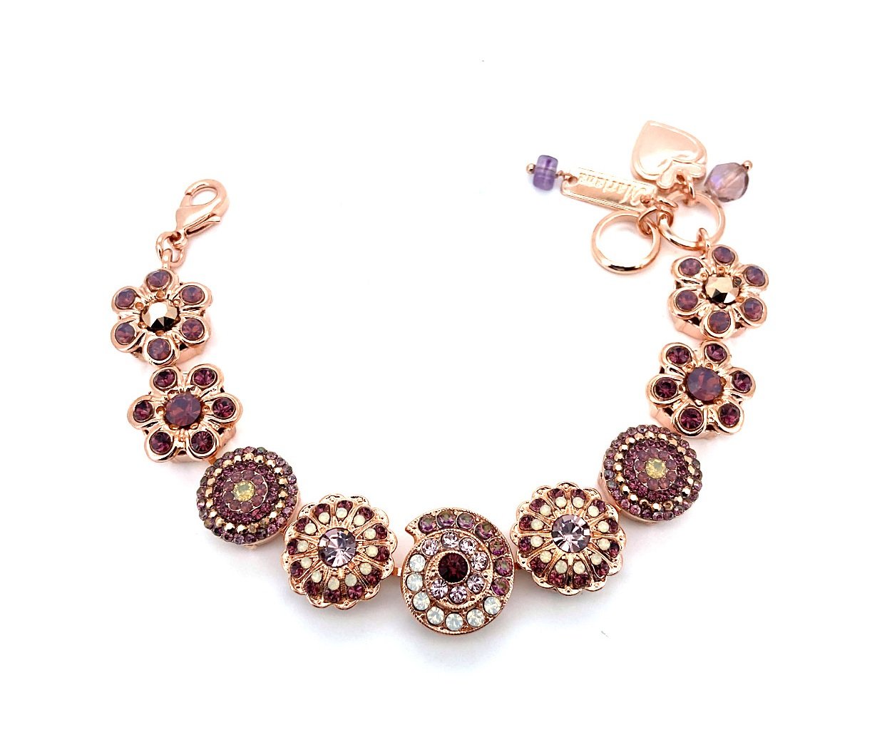 B-4079-1-1072-RG (1) Bracelet By Mariana Woman Elegant Amethyst and Opal Swarovski Crystals - Image 1
