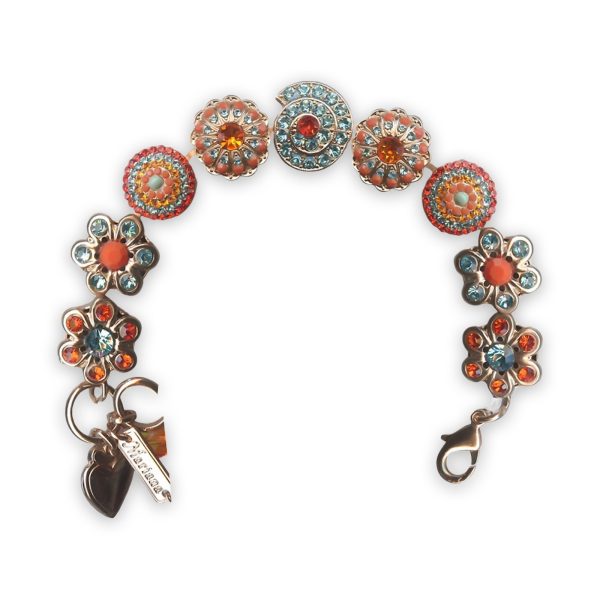 Bracelet by Mariana Serengeti Coll. Sassy Orange, Aquamarine, Coral, & Turq Swarovski Crystals