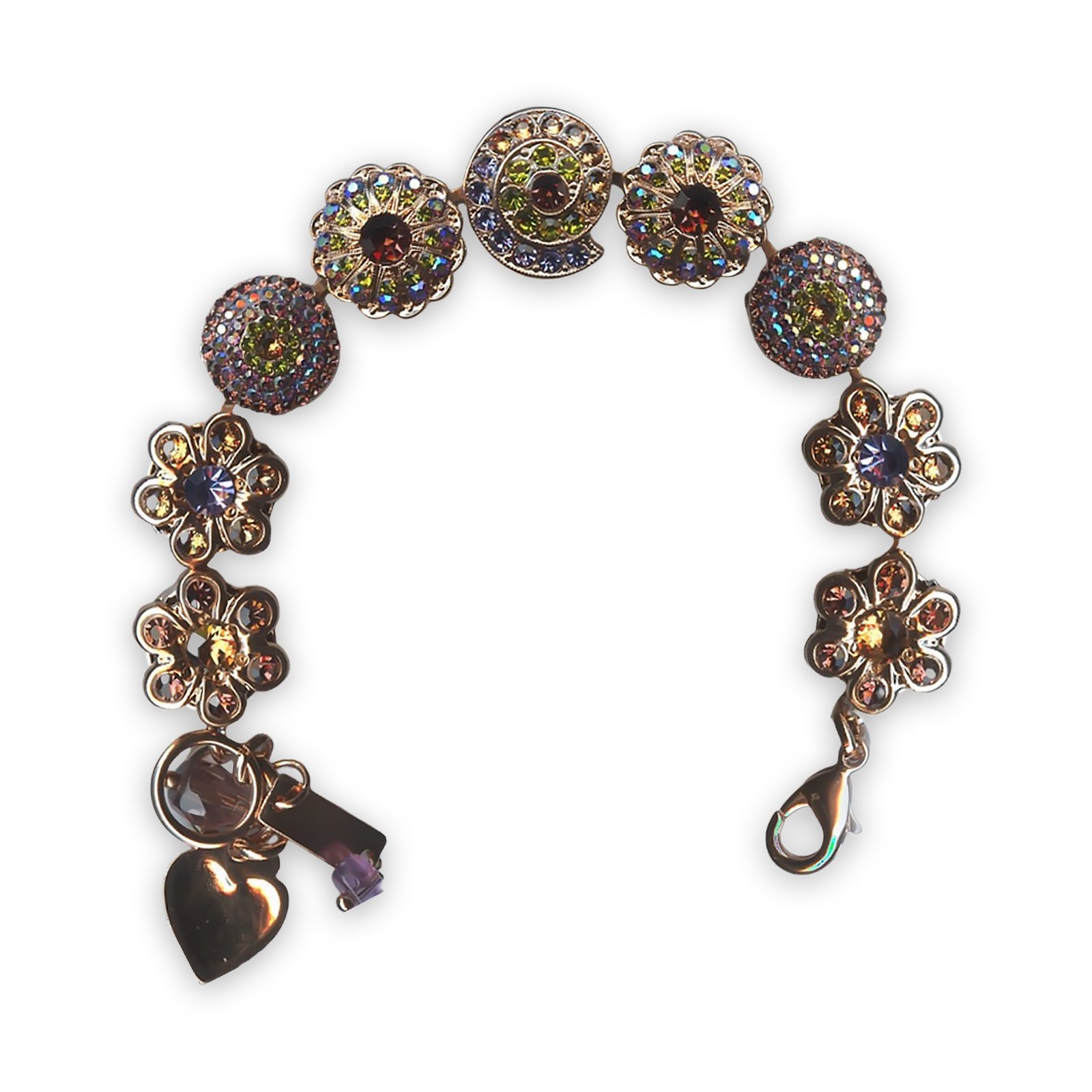 B-4079-1-1089-RG (1) Bracelet By Mariana Woman Alluring Topaz and Olivine Swarovski Crystals - Image 1