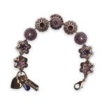 Bracelet by Mariana Desire Coll. Glamorous Purple Velvet, Cyclamen Opal, Amethyst, & Pearl Swarovski Crystals