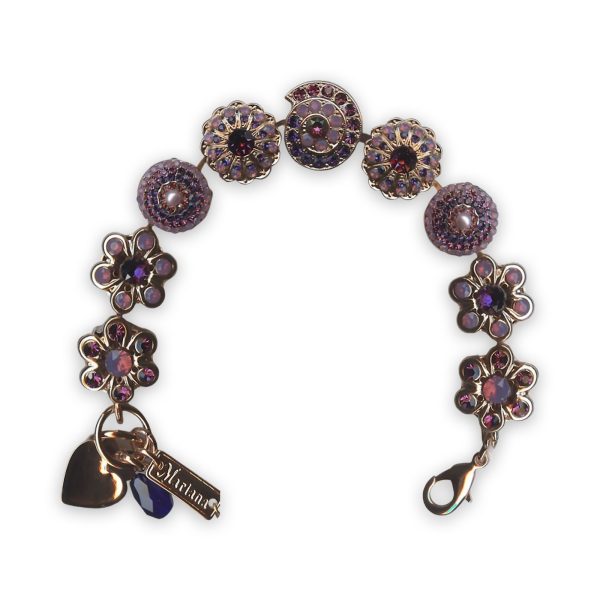 Bracelet by Mariana Desire Coll. Glamorous Purple Velvet, Cyclamen Opal, Amethyst, & Pearl Swarovski Crystals