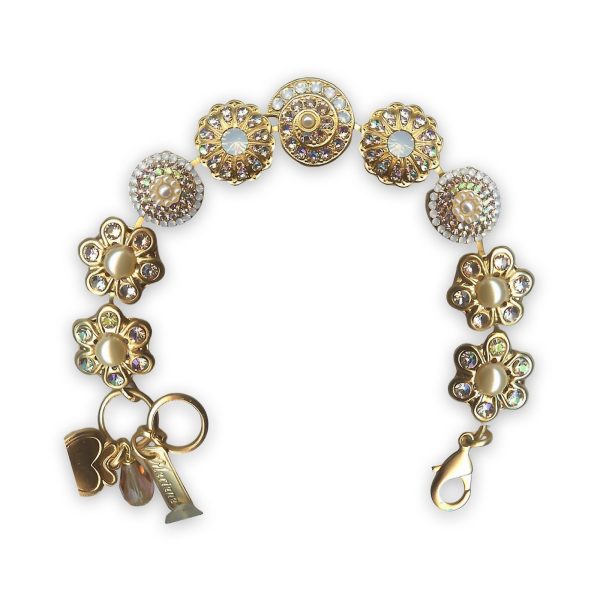 Bracelet by Mariana Tequila Sunrise Coll. Alluring Golden Yellow, Vitral Lt, White Opal, & Pearl Swarovski Crystals