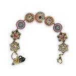 Bracelet by Mariana My Treasures Coll. Beautiful Lt Rose, Montana Blue, Aquamarine, & Clear Swarovski Crystals